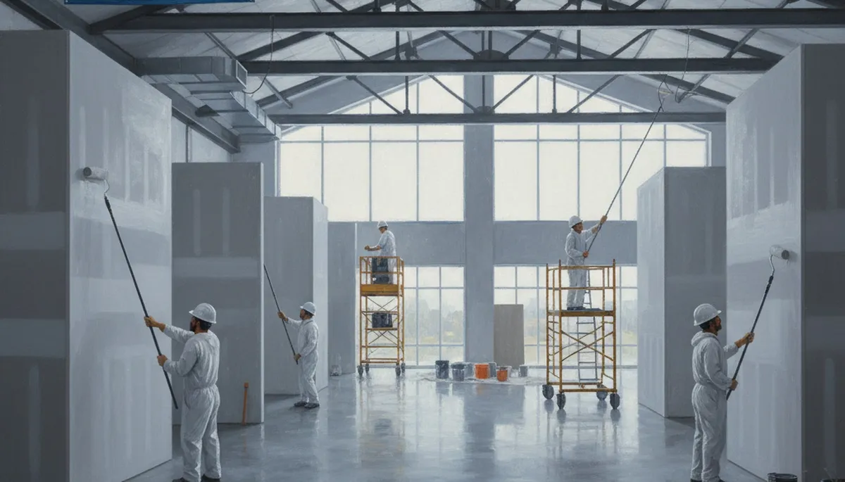 Nashville, TN commercial painting crew applying durable exterior coatings to a business property